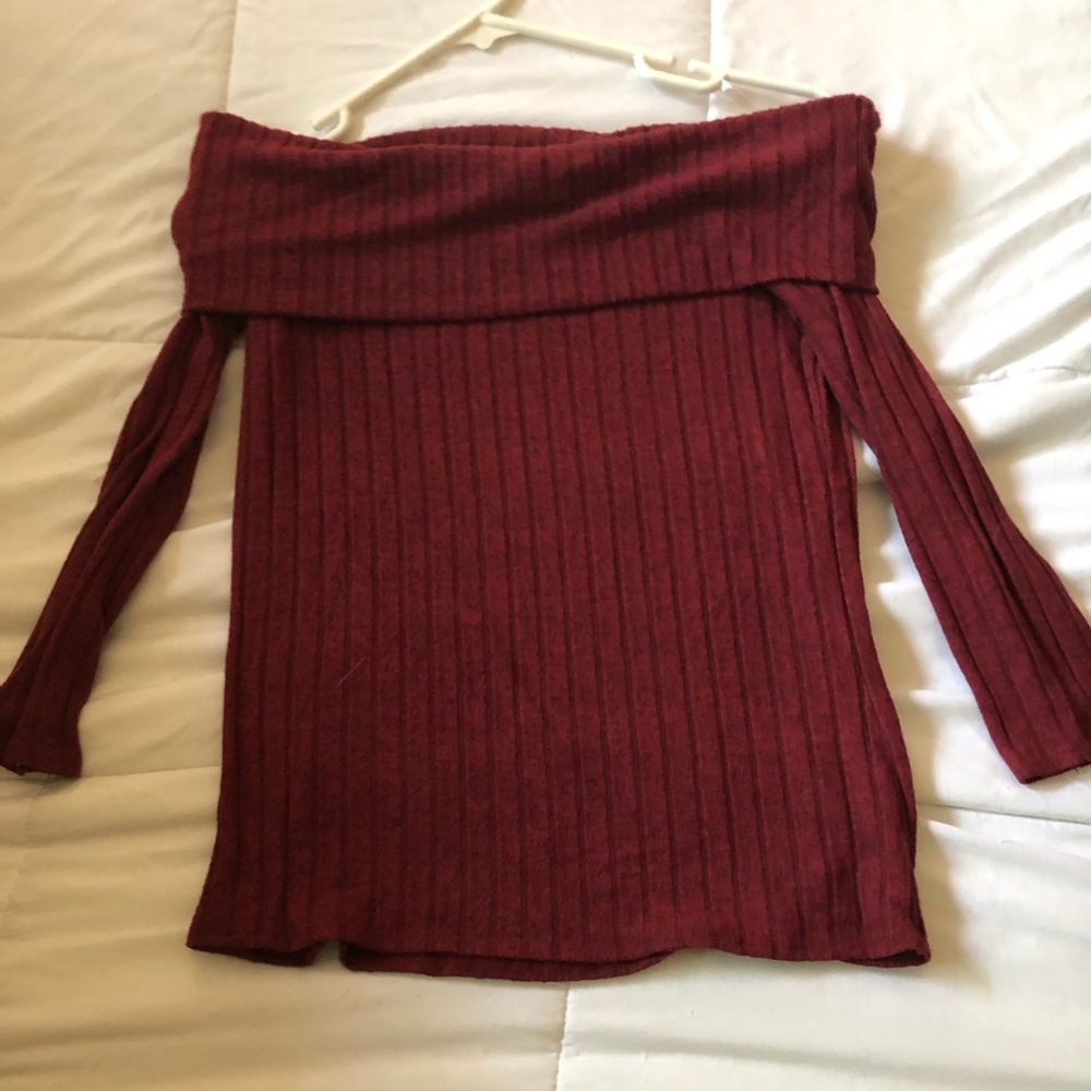 Fitted off the shoulder sweater